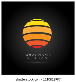 Line Circle & Globe Shape Logo. Symbol & Icon Vector Template