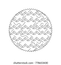 line circle with graphic abstract memphis background vector illustration