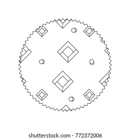 line circle with memphis style abstract background