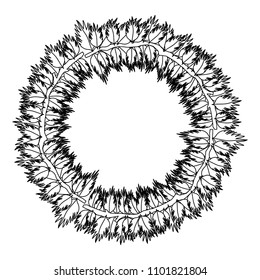 line circle natural tropical leaves style