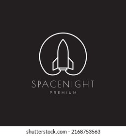 Linienkreis mit Logo für Raketenflugzeuge Vektorgrafik-Symbol-Abbildung kreative Idee