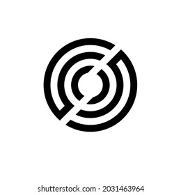 Line in Circle Shape. Spiral Vector Illustration. Technology round Logo Design Elements. Abstract geometric shapes.
