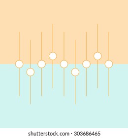 line and circle  with vertical on orange and blue background, vector illustration