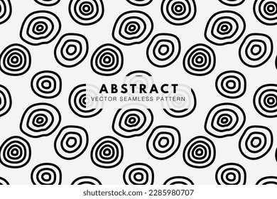 Line circles abstract shape seamless repeating pattern