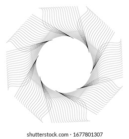 line circular vector illustration on white background for design or logo