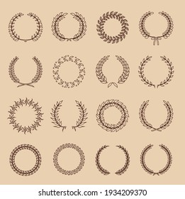 line circular vintage  for use as design elements in heraldry on an award certificate manuscript and to symbolise victory vector illustration