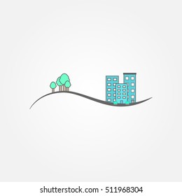 line city flat style