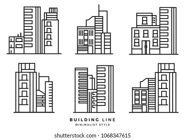 Line city on white background. Vector Illustration