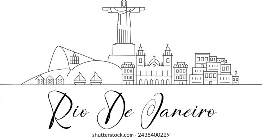 Line City Rio De Janeiro Free Vector