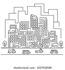 line city vector with modern concept
