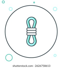 Line Climber rope icon isolated on white background. Extreme sport. Sport equipment. Colorful outline concept. Vector