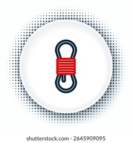 Line Climber rope icon isolated on white background. Extreme sport. Sport equipment. Colorful outline concept. Vector