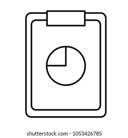 line clipboard statistics bag graphic diagram vector illustration