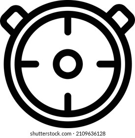 line clock icon, editable stroke and color.