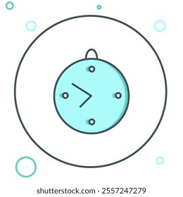 Line Clock icon isolated on white background. Time symbol. Colorful outline concept. Vector