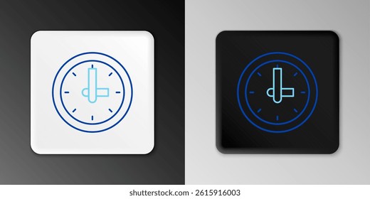 Line Clock icon isolated on grey background. Time symbol. Colorful outline concept. Vector