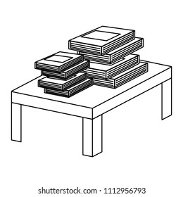 line close books education object in the wood table