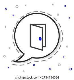 Line Closed door icon isolated on white background. Colorful outline concept. Vector Illustration