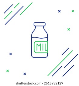 Line Closed glass bottle with milk icon isolated on white background. Colorful outline concept. Vector