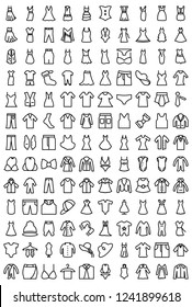 Line Clothes icon collection
