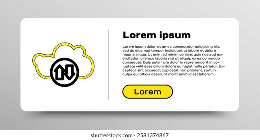 Line Cloud download and upload icon isolated on white background. Colorful outline concept. Vector