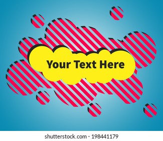 Line cloud graffiti text bubble label