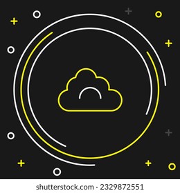 Line Cloud icon isolated on black background. Colorful outline concept. Vector