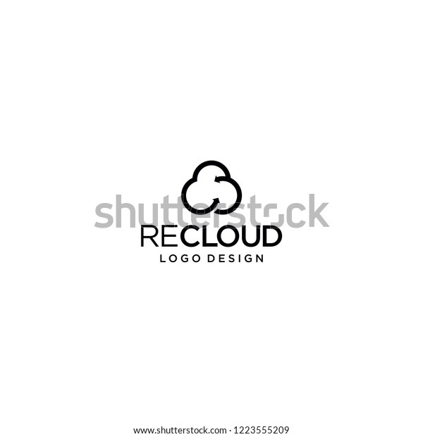 line cloud logo re cloud\
vector icon 