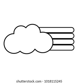 line cloud with nature rainbow design in the sky