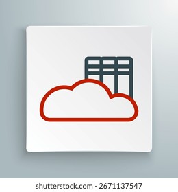 Line Cloud or online library icon isolated on white background. Internet education or distance training. Colorful outline concept. Vector