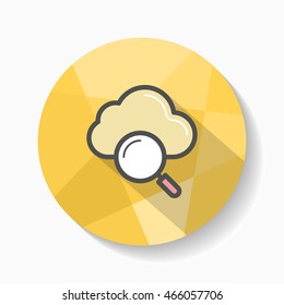 Line cloud search  icon, Vector flat long shadow design. EPS10
