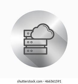 Line  cloud server  icon, Vector flat long shadow design. EPS10