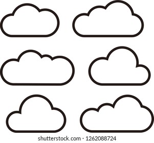 The line cloud vector icon