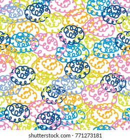 Line clouds. Vector seamless pattern.