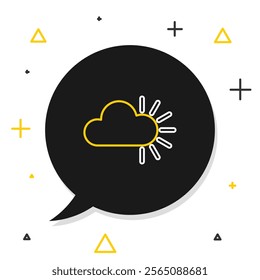 Line Cloudy icon isolated on white background. Colorful outline concept. Vector
