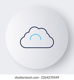 Line Cloudy weather icon isolated on white background. Colorful outline concept. Vector