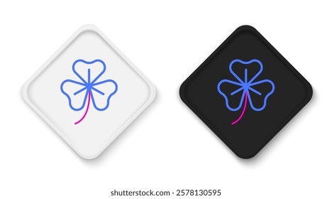 Line Clover trefoil leaf icon isolated on white background. Happy Saint Patricks day. National Irish holiday. Colorful outline concept. Vector