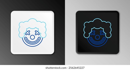 Line Clown head icon isolated on grey background. Colorful outline concept. Vector