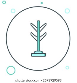 Icono del soporte de la capa de la línea aislado en el fondo blanco. Concepto de contorno colorido. Vector