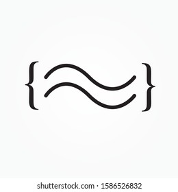 line coding sign icon design
