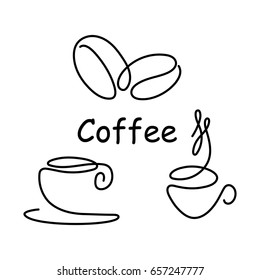 Line coffee cup design.hand drawn minimalistic style vector illustration