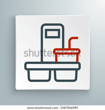 Line Coffee cup to go icon isolated on white background. Colorful outline concept. Vector