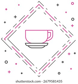 Línea Icono de taza de café aislado sobre fondo blanco. Taza de té. Bebida caliente de café. Concepto de contorno colorido. Vector