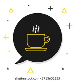 Linha Ícone da xícara de café isolado no fundo branco. Xícara de chá. Beba café quente. Conceito de contorno colorido. Vetor