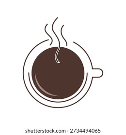 Line Coffee Cup Top View Modelo de Design de Logotipo