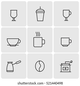 Line coffee icons