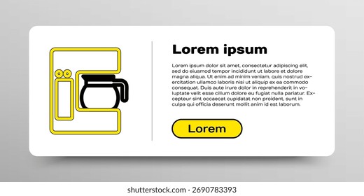 Linie Kaffeemaschine mit Glastopf-Symbol einzeln auf weißem Hintergrund. Farbiges Umrisskonzept Vektorgrafik