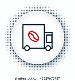 Line Coffee street truck machine icon isolated on white background. Delivery coffee. Colorful outline concept. Vector