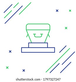 Line Coffin icon isolated on white background. Funeral ceremony. Colorful outline concept. Vector