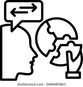 Line Collaborate Icon Vector Illustration
